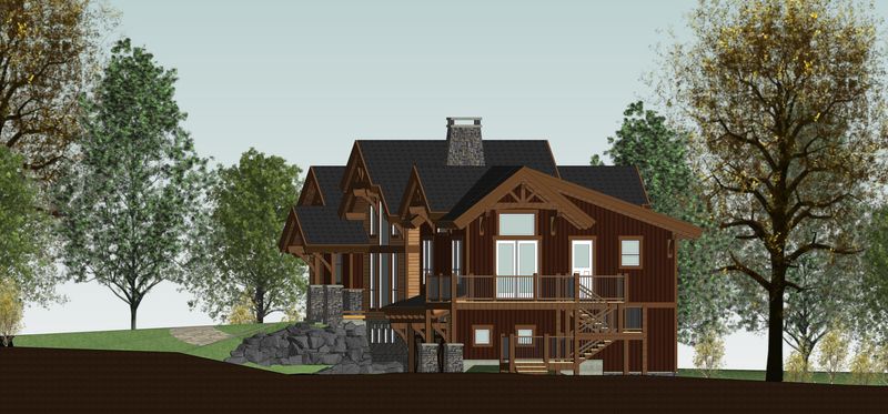 Rustic-Redstone-Canadian-Timberframes-Design-Right-Elevation